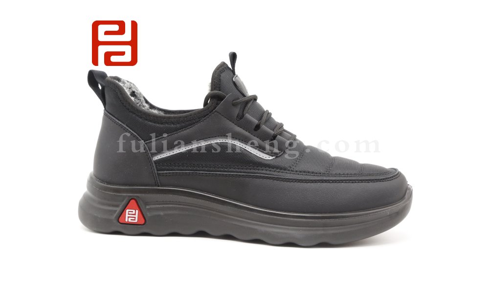 福连升2020冬季新款丝光布男保暖舒适防滑健步鞋图片