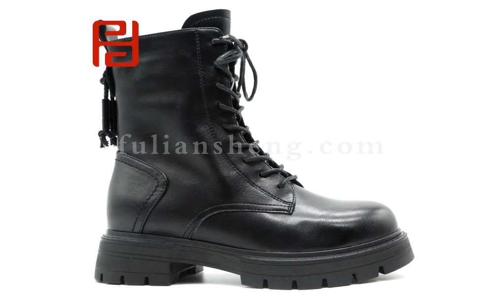 福连升冬季休闲女鞋时尚中帮马丁靴老北京布鞋