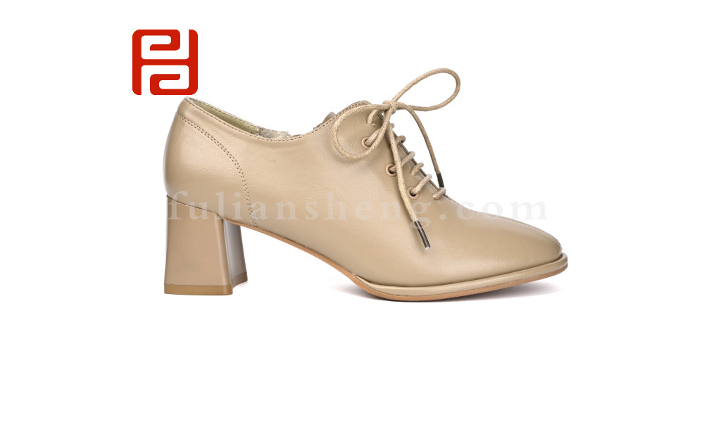 福连升春秋商务工作女鞋单鞋中跟粗跟女鞋