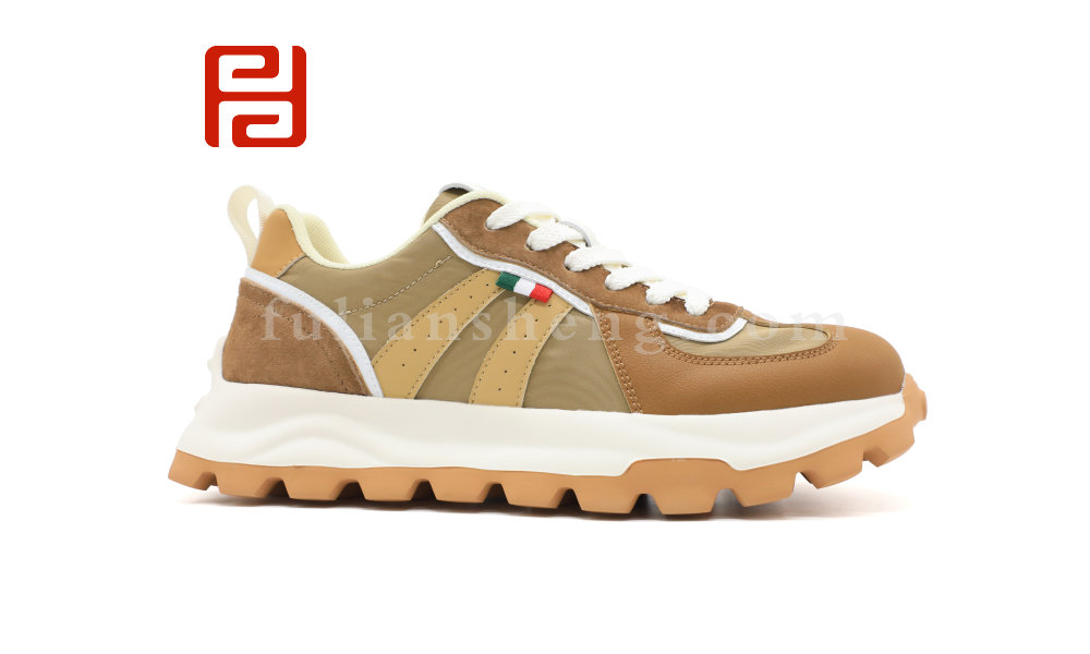 时尚休闲男鞋猪巴皮+雨伞布面料3D缓震鞋垫