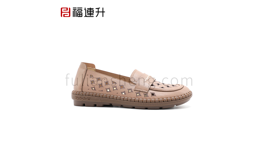 福连升夏季新款休闲女鞋轻雅手缝鞋