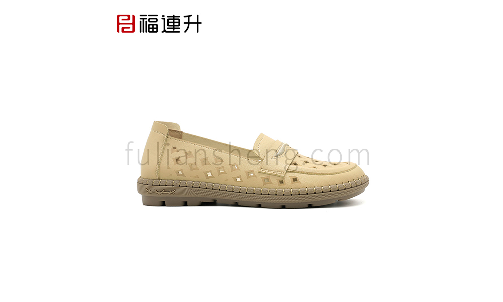 福连升夏季新款休闲女鞋轻雅手缝鞋