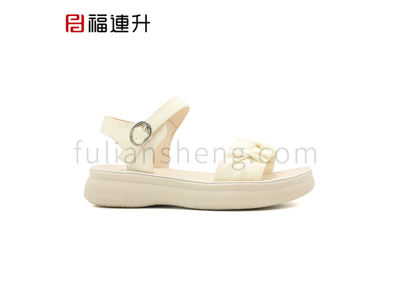 福连升2024夏季新款奶油系软软凉鞋女式休闲凉鞋