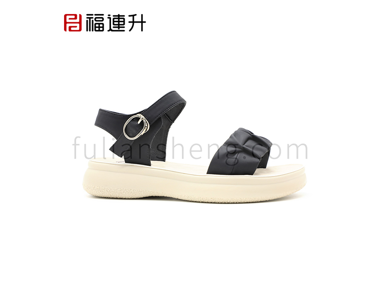 福连升2024夏季新款奶油系软软凉鞋女式休闲凉鞋