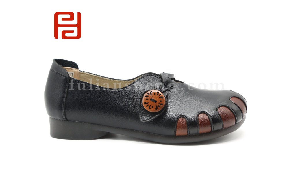 福连升休闲鞋女鞋舒适软牛筋平底妈妈鞋单鞋女式复古图片