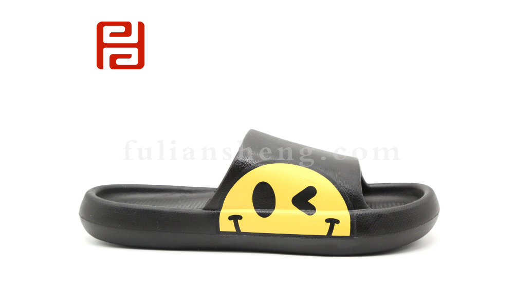 福连升夏季舒适软底拖鞋男款沙滩凉拖个性情侣笑脸