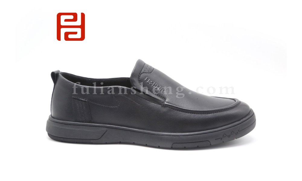 福连升中年商务工作正装休闲男单鞋黑色皮鞋舒适软底图片