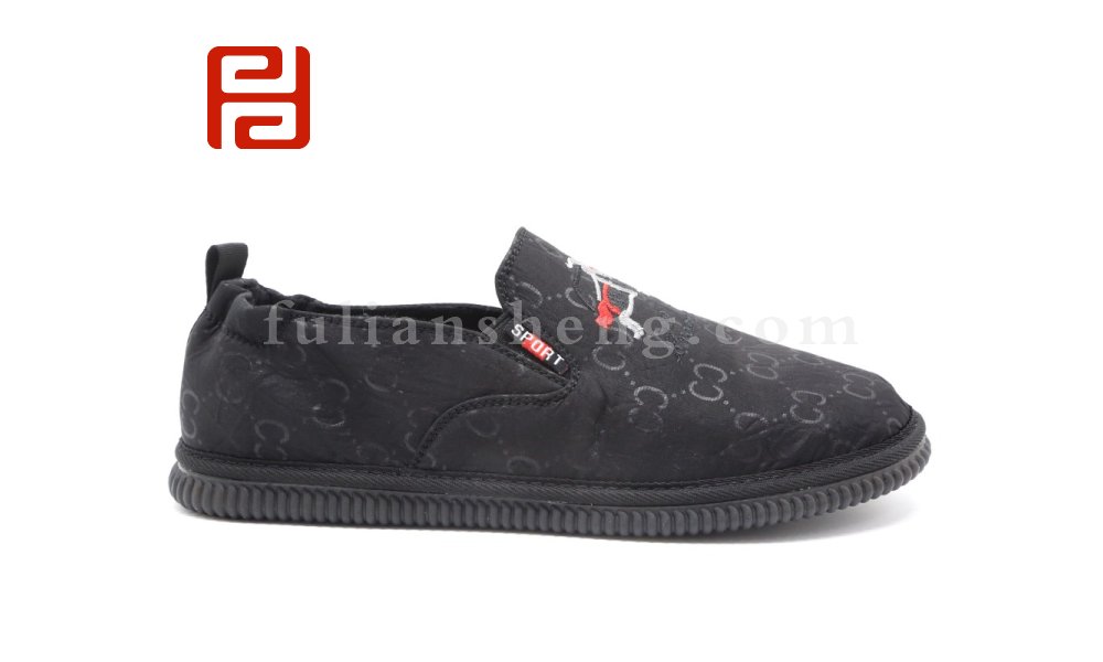 福连升老北京布鞋休闲板鞋一脚蹬社会鞋黑色平底男鞋图片