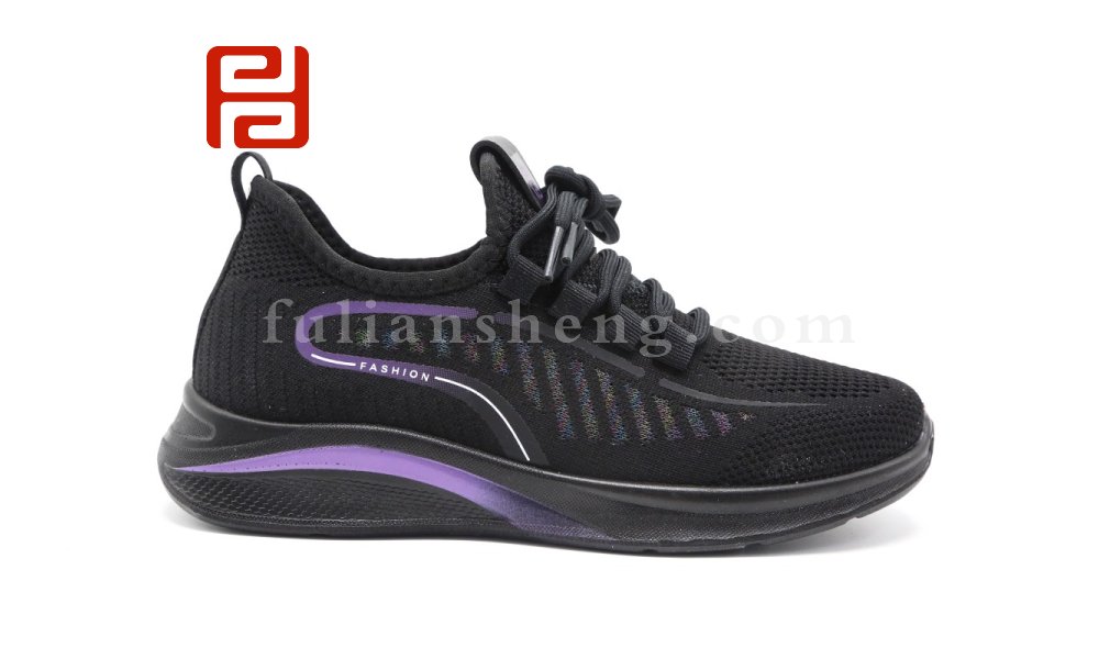 福连升春秋休闲运动单鞋飞织休闲运动女鞋轻便透气漫步鞋图片