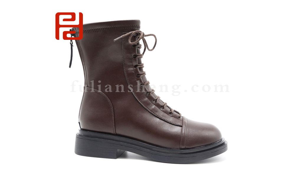 福连升休闲鞋冬季保暖短靴圆头厚底骑士靴子英伦潮筒靴图片