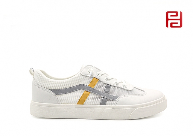 福连升夏季休闲网布透气舒适小白鞋平底阿甘鞋男鞋