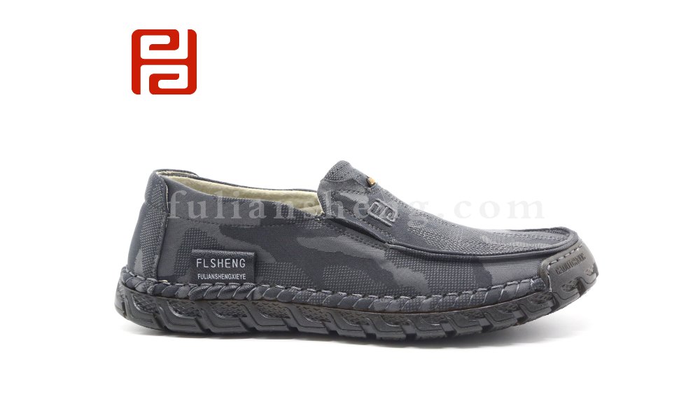 福连升休闲鞋男鞋春季一脚蹬爸爸鞋中老年低帮布鞋